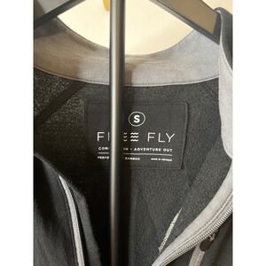 FREE FLY‎ Men's Performance Bamboo Quarter Zip Long Sleeve Shirt Size S Black